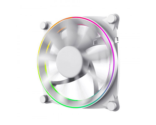 Вентилятор GameMax, GMX 12 DBB White, 120мм, 1200±10% об.мин, 3+4pin, Подсветка RGB, Габариты 120х12