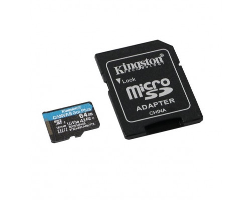 Флеш-карта Kingston SDCG3/64GB, 64GB, 170 MB/s, MicroSD Class 10 U3 + адаптер