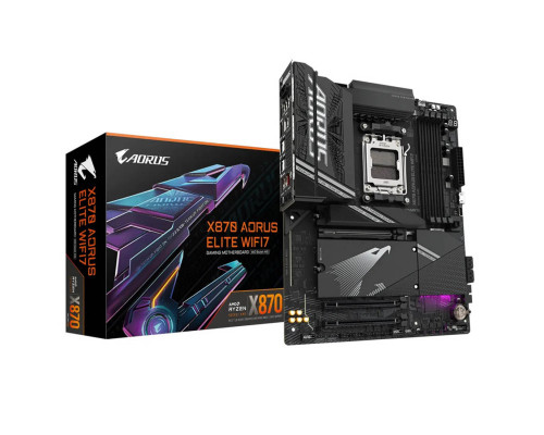 Мат. плата Gigabyte X870 AORUS ELITE WIFI7 , AM5, X870, 4xDDR5, 4xSATA3, 4xM.2, Raid, 1xHDMI, 3xPCI-