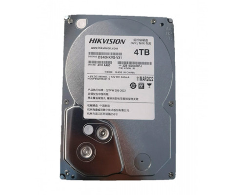 Винчестер Hikvision, 4 Tb, DS40HKVS-VX1, 128 Mb, SATA 6Gb/s, 5400 Rpm, 3.5"