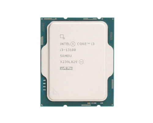Процессор Intel Core i3-13100, 3.4 Ghz, S-1700, L3 cache: 12 mb, Raptor Lake, 4+4 ядер, 89Вт, OEM