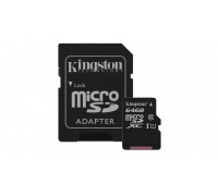 Флеш-карта Kingston,  Micro SDHC Class10,  64 Gb,  SDCS2, 64GB + адаптер