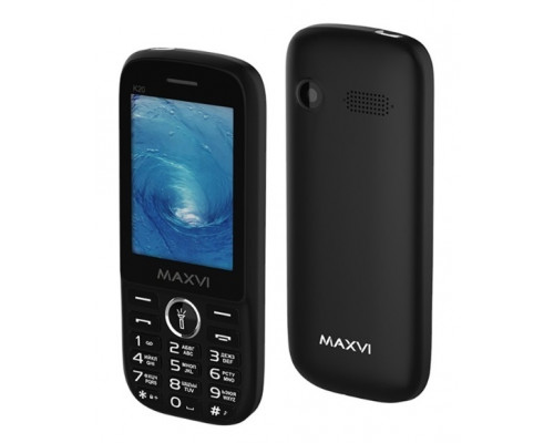 Сотовый телефон Maxvi K20 Black 2.8 TFT, 2 SIM, microSD память, SMS, MP3, MP4, 0.5Mpx, FM-радио, GSM