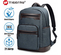 Рюкзак Tigernu T-B9018 Black-Grey,  Полиэстер,  для ноутбука 16",  эко-кожа,  серый