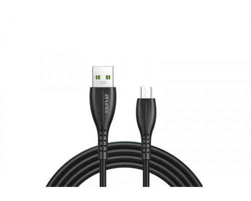 Интерфейсный кабель Awei CL-115T, USB на Type-C, 2,4A, 1m, Чёрный
