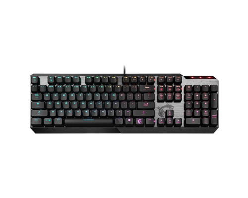 Клавиатура MSI, Vigor GK50 LOW PROFILE, Игровая, Механические клавиши Kailh, USB, Подсветка, Чёрный