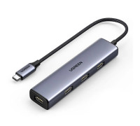 Расширитель USB Ugreen CM473 (20805),  Вход:USB 3.0,  Выход:4xUSB 3.0,  серый