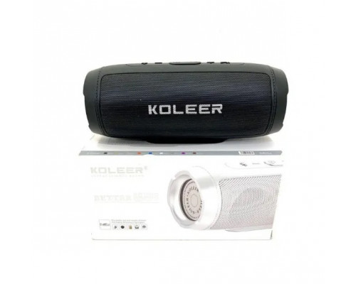 Колонка портативная Koleer S1000 Black, 6Вт (3Вт*2), Аккумулятор (1200мАч), диапазон частот 70-18000