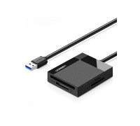 Картридер Ugreen CR125, 30333,  USB 3.0,  поддерживает карты SD, microSD,  чёрный