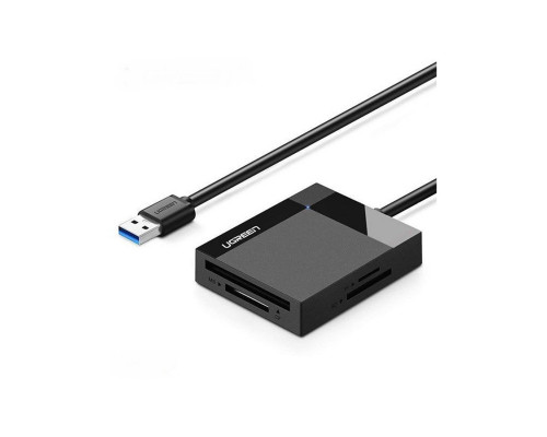 Картридер Ugreen CR125/30333, USB 3.0, поддерживает карты SD,microSD, чёрный