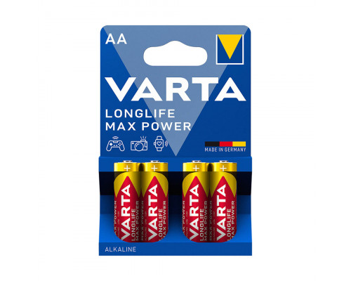 Батарейка VARTA LR6 Longlife Power Max, AA, 1.5 V, 4 шт., блистер