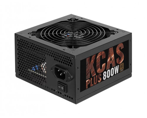 Блок питания AeroCool, KCAS PLUS 800W, 800 W, 1 Fan (120 мм), 20+4 pin, PCI-E x 4, SATA x 7, IDE x 4