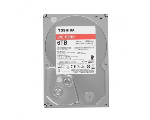Винчестер Toshiba, 6 Tb, HDWD260EZSTA P300, 128 Mb, SATA 6Gb/s, 5400 Rpm, 3.5"
