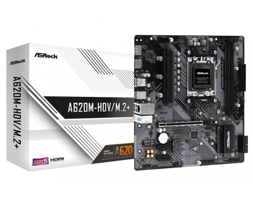 Мат. плата ASRock A620M-HDV/M.2 AM5 2xDDR5 2xSATA3 RAID M.2 HDMI DP mATX