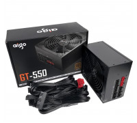 Блок питания AIGO GT-550,  550W,  Модульный. 80 PLUS Bronze,  1 Fan (140 мм),  20+4 pin,  PCI-E x 4,  SATA
