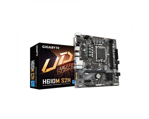 Мат. плата Gigabyte H610M S2H,  S-1700,  Intel H610,  2xDDR5,  4xSATA3,  1xM.2,  1xD-Sub,  1xDVI-D,  1xHDMI