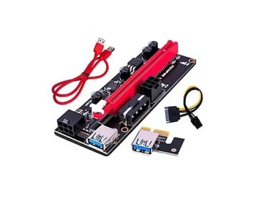 Плата расширения, X-Game, R-BK, два 6-контактных+ 4-контактный разъема, USB-кабель (60см) красный, В