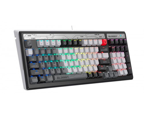 Клавиатура Bloody B950 Grey, игровая, механическая, USB, подсветка RGB, Анг/Рус, Grey