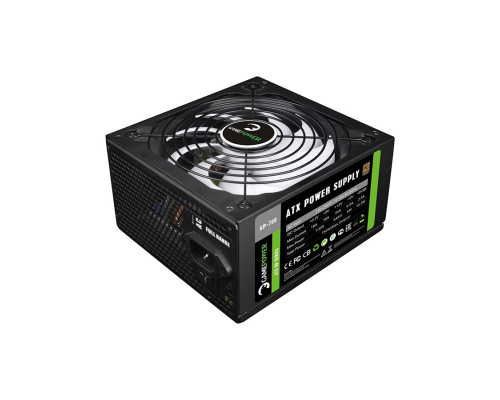 Блок питания Gamemax , GP-750, 750 W, 1 Fan (140 мм), 20+4 pin, PCI-E x 4, SATA x 7, IDE x 3