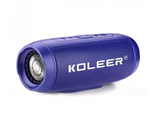 Колонка портативная Koleer S1000 Blue, 6Вт (3Вт*2), Аккумулятор (1200мАч), диапазон частот 70-18000