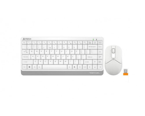 Клавиатура + Мышь A4 Tech FG1112 White Fstyler, беспроводная, Анг/Рус/Каз, оптическая мышь, белый