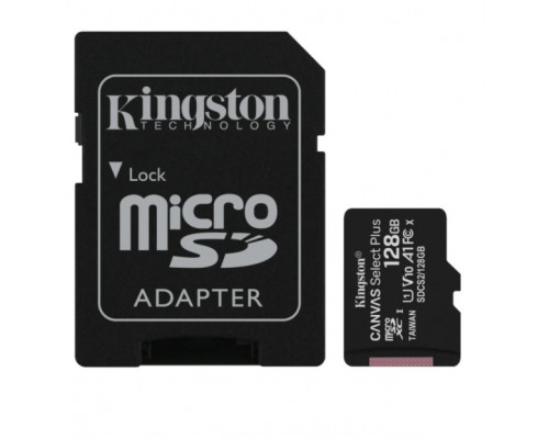 Флеш-карта Kingston, Micro SDHC Class10, 128 Gb, SDCS2/128GB + адаптер