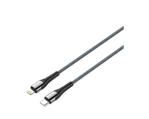Интерфейсный кабель LDNIO LC112, Type-C to Lightning, 2м, 30W, FDY оболочка, серый