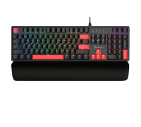 Клавиатура Bloody S515R Fire Black,  игровая,  механическая,  USB,  подсветка RGB,  Анг, Рус,  чёрный-красн