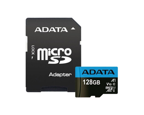 Флеш-карта ADATA AUSDX128GUICL10A1-RA1, 128GB, MicroSD Class 10 + адаптер