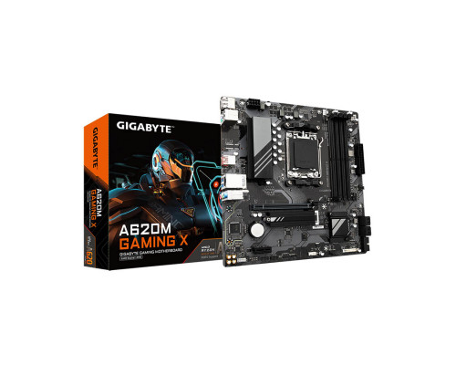 Мат. плата Gigabyte A620M GAMING X, AM5, A620, 4xDDR5, 4xSATA3, 1xM.2, RAID, 1xHDMI, 1хDP, 1xPCI-Ex1