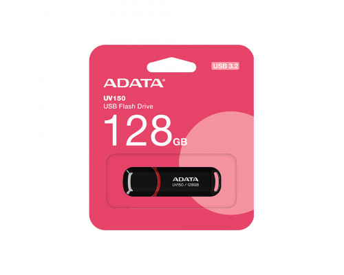 Уст-во хранения данных ADATA UV150, 128GB, 100 MB/s, USB 3.2, AUV150-128G-RBK, чёрный