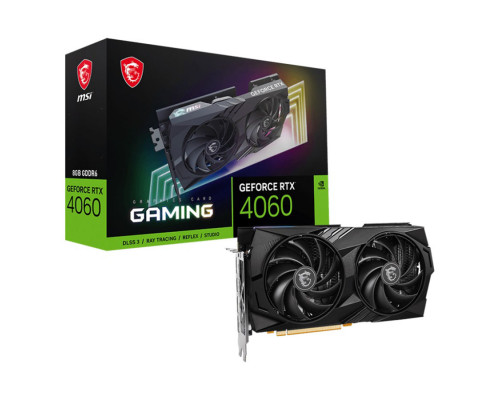 Видео карта MSI, Nvidia GeForce RTX4060 GAMING 8G, 8GB,GDDR6, 128 bit, RTX-4060-GAMING 8G, HDMI/3xDP