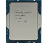 Процессор Intel Core i7-12700KF,  3.6 Ghz,  S-1700,  L3 cache: 25 mb, Alder Lake, 10nm, 12 ядер, 190Вт,  OEM