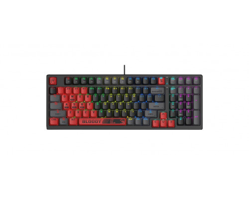 Клавиатура Bloody S98 RED, USB, механическая, Анг/Рус, RGB подсветка, чёрный-красный