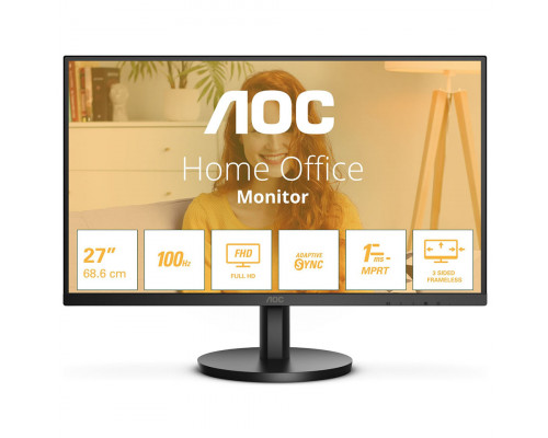 Монитор AOC 27" 27B3HMA2/01, (67cm) , VA/100Hz/4000:1/1920x1080/4ms/VGA/HDMI/2x2W Чёрный