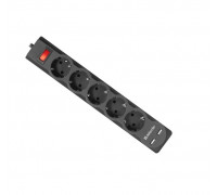 Сетевой фильтр Defender DFS 753 5 розеток,  3 м (защита от ВЧ и импульсных помех,  USB зарядка) Черный