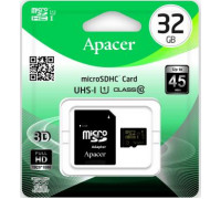 Флеш-карта Apacer,  Micro SDHC Class10 U1,  32Gb,  AP32GMCSH10U1-R + адаптер