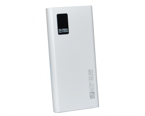 Портативное зарядное уст-во UltraTech UT-804,  10000mAh,  Индикатор заряда,  LED фонарик,  белый