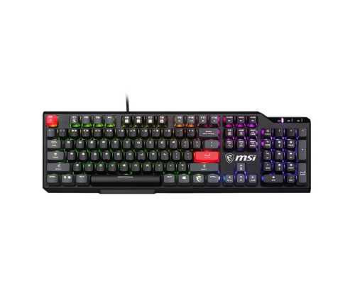 Клавиатура MSI, Vigor GK41 DUSK, Игровая, Механические клавиши Kailh Red, USB, Подсветка RGB, Чёрный