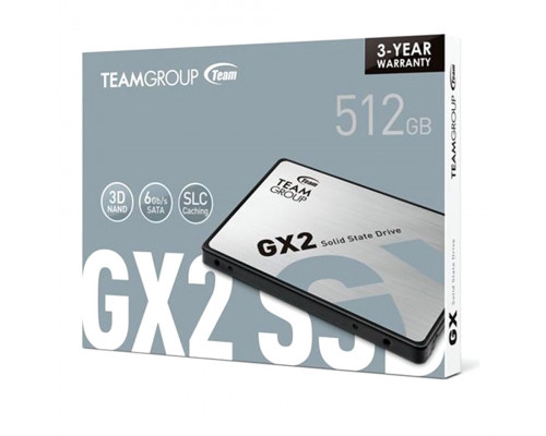 Винчестер SSD TeamGroup CX2, 512GB, 2.5” SATA3 R530Mb/s, W430MB/s T253X2512G0C101