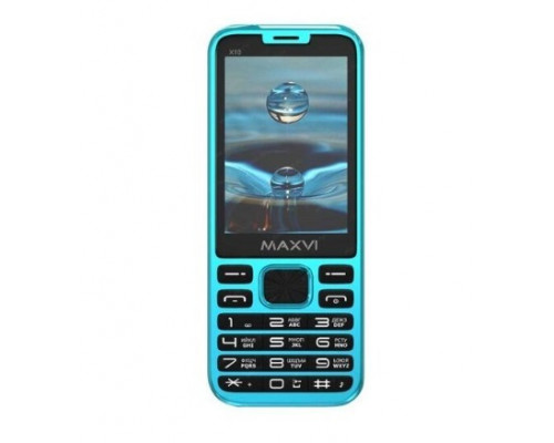 Сотовый телефон Maxvi X10i Aqua Blue 2.8 TFT,  2 SIM,  microSD память,  SMS,  MP3,  MP4,  0.3Mpx,  FM-радио