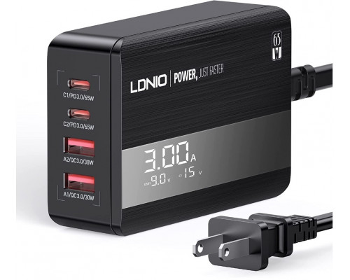 Универсальное зарядное устройство LDNIO A4808Q, 65W, 2*USB-C 2*USB, Быстрая зарядка, Fast Charger, Чё