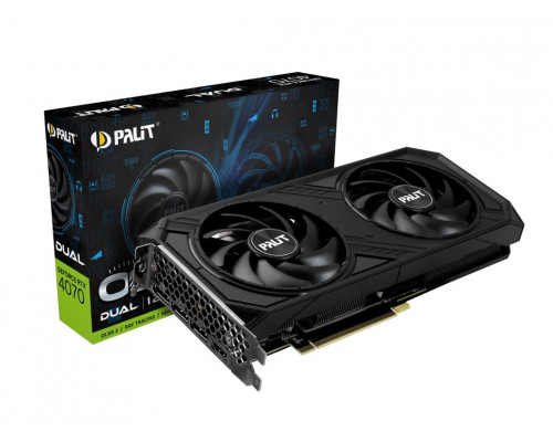 Видео карта PALIT, Nvidia GeForce RTX4070, DUAL OC, 12Gb, 192bit, GDDR6X, 3-DP, HDMI