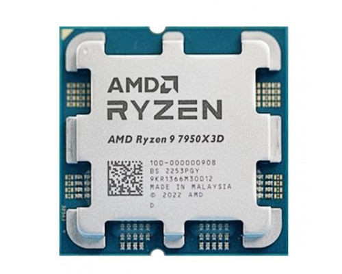 Процессор AMD Ryzen 9 7950X3D, 4,2ГГц (5,7ГГц Turbo) Raphael Ridge 16-ядер 32 потоков, 128 MB L3, 12