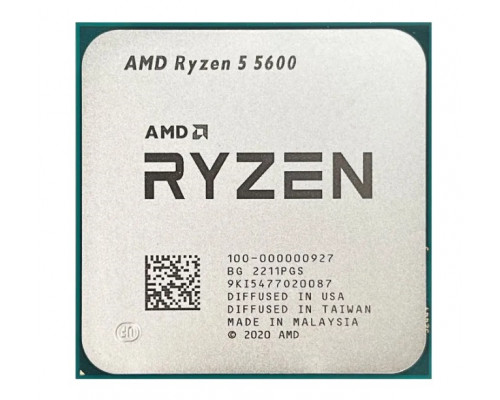 Процессор AMD Ryzen 5 5600 3,5Гц (4,4ГГц Turbo) 6-ядер 12 потоков, 3MB L2, 32MB L3, 65W,  AM4, OEM