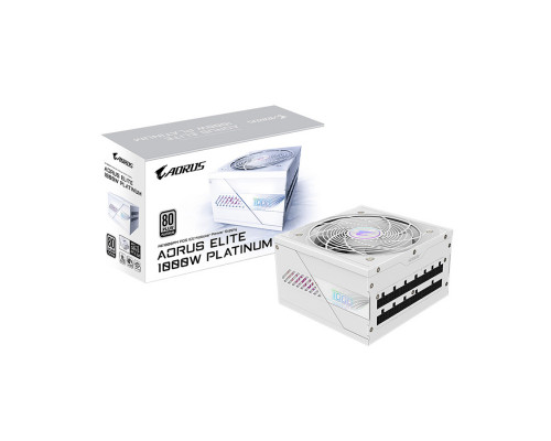 Блок питания Gigabyte, AORUS ELITE GP-AE1000PM PG5 ICE, 1000W, ATX, APFC, 20+4 pin, 2*4+4pin, 8*Sata