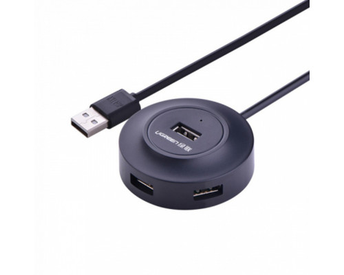 Расширитель USB Ugreen CR106 (20277), Вход:USB 2.0, Выход:4xUSB 2.0, 1m, чёрный