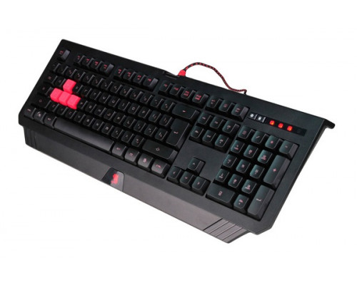 Клавиатура Bloody B130, игровая, мембранная, USB, подсветка LED, Анг/Рус, чёрный