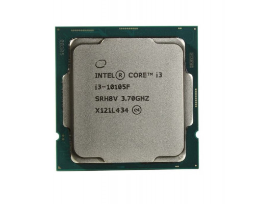 Процессор Intel Core i3-10105F, 3.7 Ghz, S-1200, L3 cache:6mb/Comet Lake/14nm/4 ядра/65Вт, OEM
