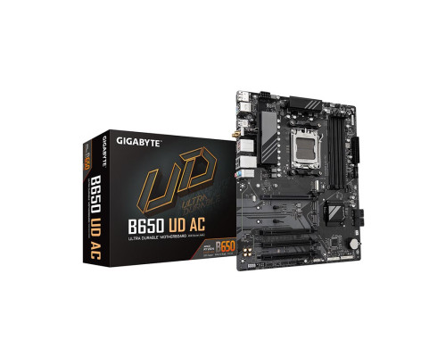 Мат. плата Gigabyte B650 UD AC, AM5, B650, 4xDDR5, 4xSATA3, 3xM.2, RAID, 1xHDMI, 1хDP, 4xPCI-Ex16, W